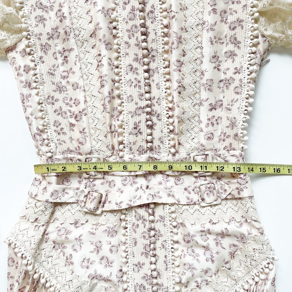 Zimmermann Sabotage Shirt Dress Floral Silk Mini Dress Size AU 1 US 6 NEW - Picture 13 of 14